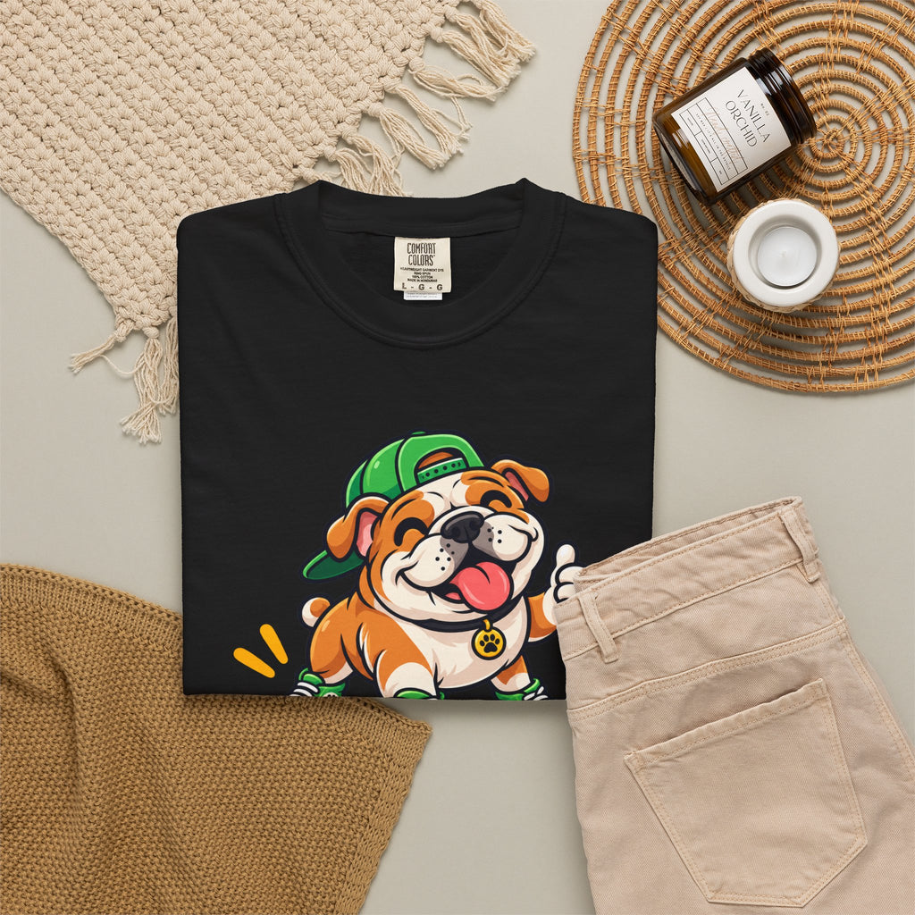 Bark If Happy – Cute Bulldog Graphic T-Shirt