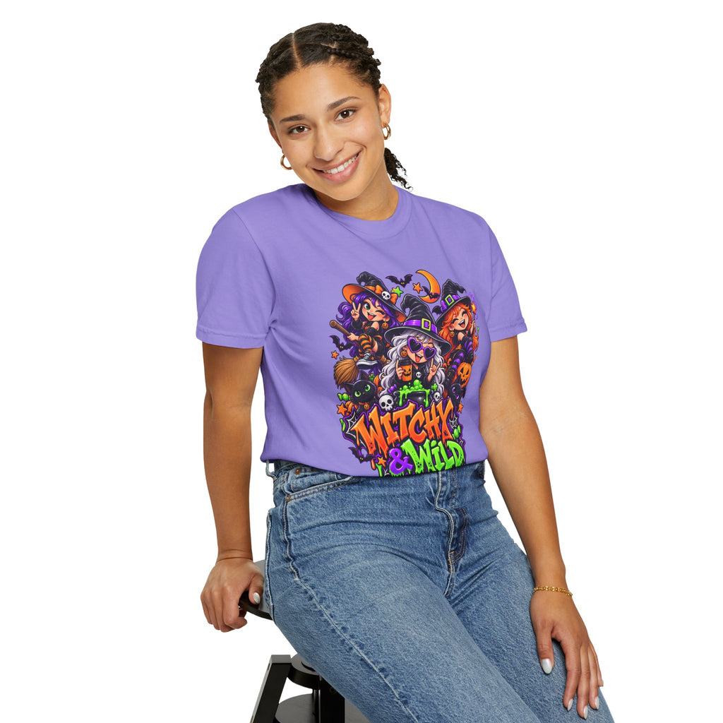 Witchy & Wild – Halloween Witch Crew Graphic T-Shirt
