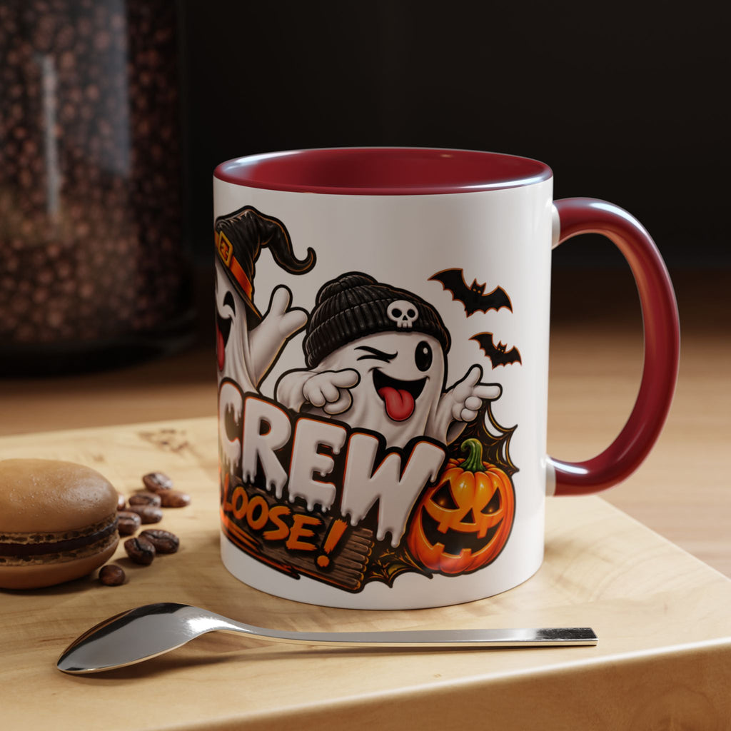 Boo Crew on the Loose Halloween White Mug – Funny Ghosts & Pumpkins