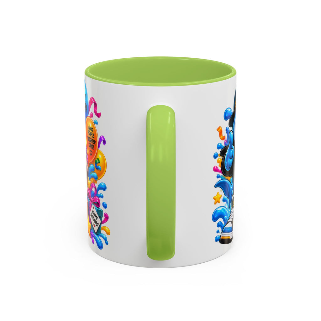 BIRTHDAY? LET’S MAKE WAVES! White Ceramic Mug – Funny Shark Birthday Coffee Cup – Original FestoraShop Design