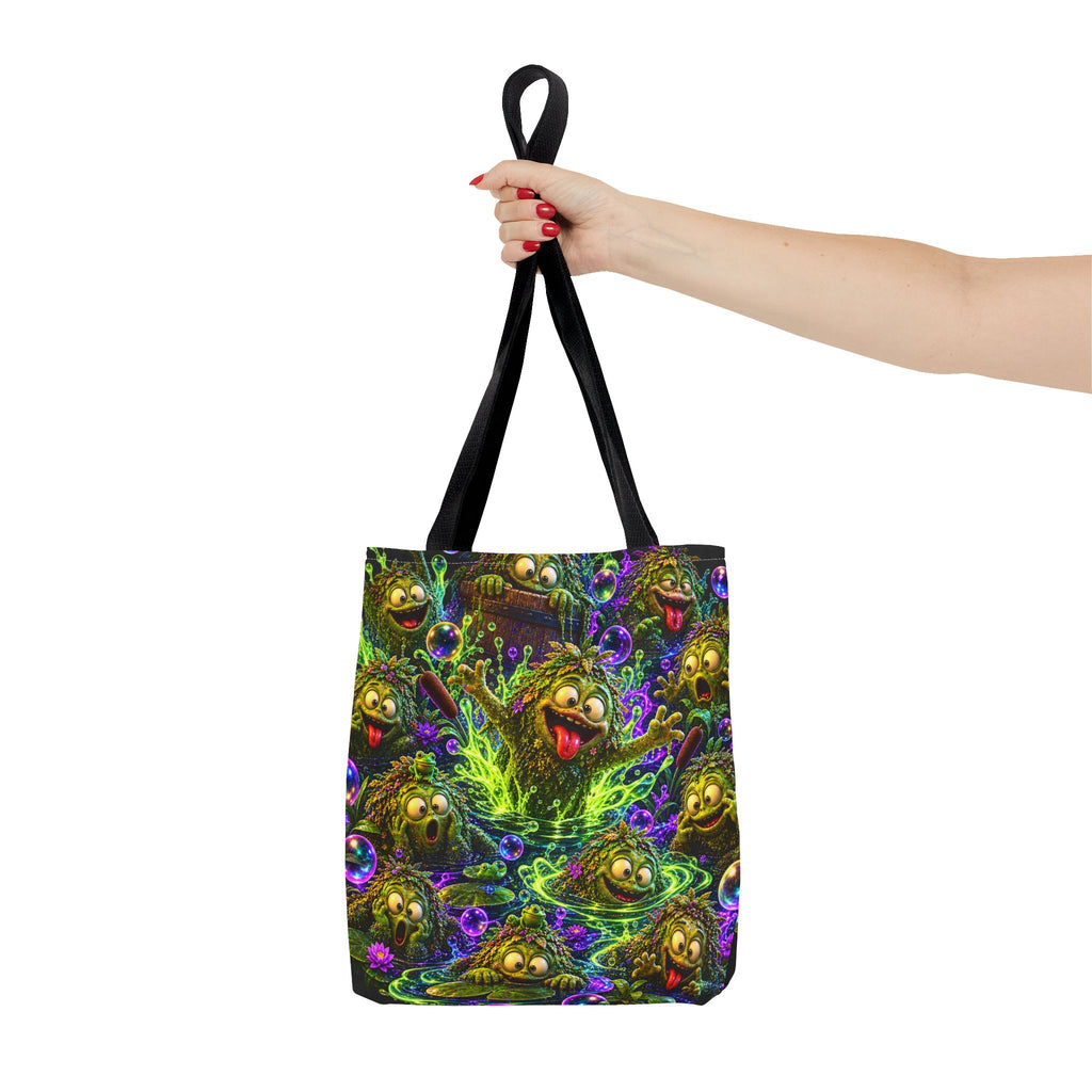 Cosmic Jellyfish Tote Bag – Neon Deep-Sea Galaxy Beach Tote