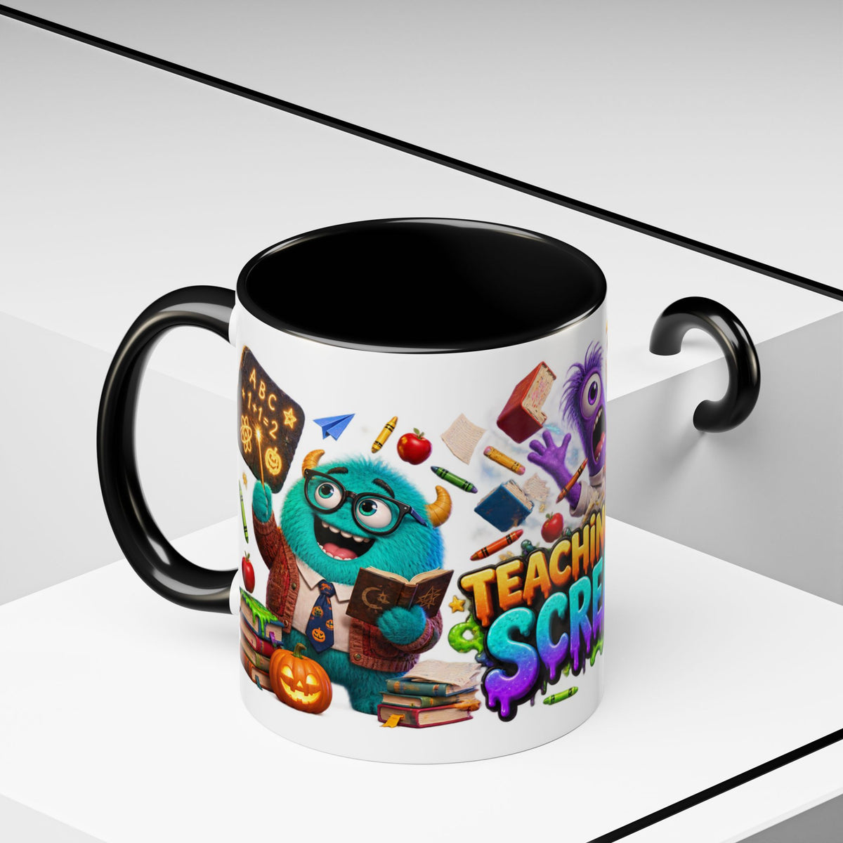 Teaching Is a Scream Monster Teacher Halloween White Mug