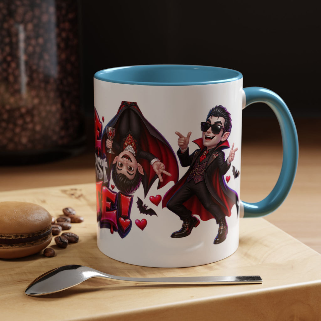 Love at First Bite Funny Vampire Halloween White Mug