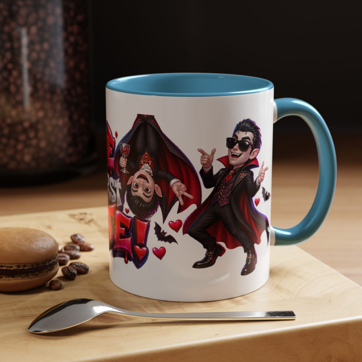 Love at First Bite Funny Vampire Halloween White Mug