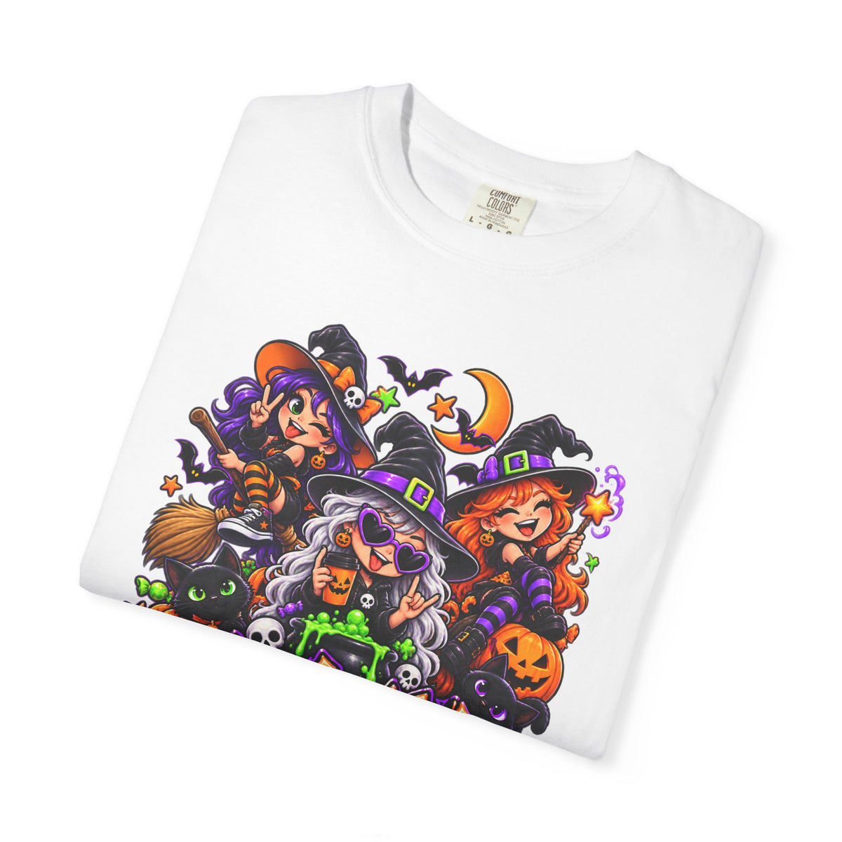 Witchy & Wild – Halloween Witch Crew Graphic T-Shirt