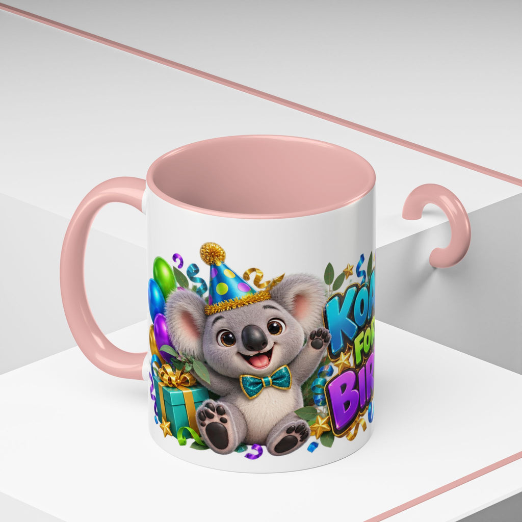 Koala-Fied for a Great Birthday White Mug – Cute Koala Birthday Cup, Colorful Fun Party Gift