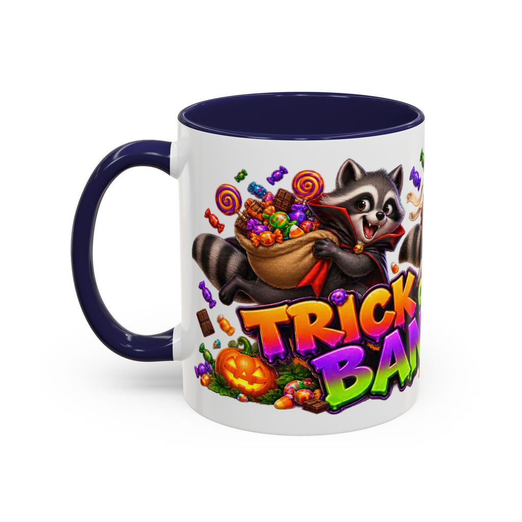 Trick or Treat Bandits Raccoons Halloween White Mug
