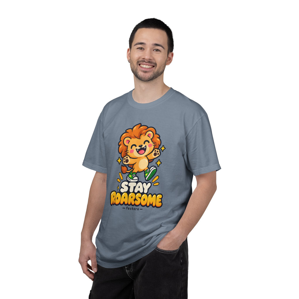 Stay Roarsome – Cute Happy Lion Graphic T-Shirt