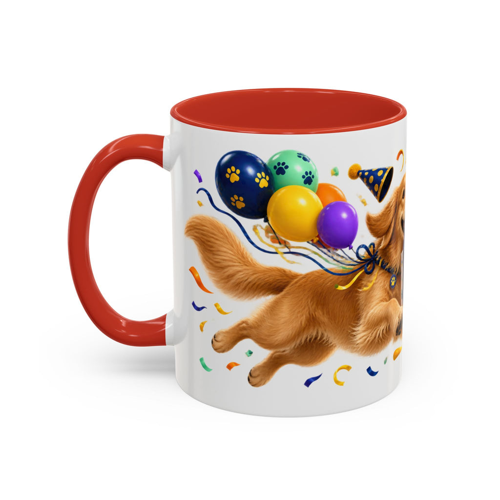 Fetch the Cake Golden Retriever Birthday White Mug
