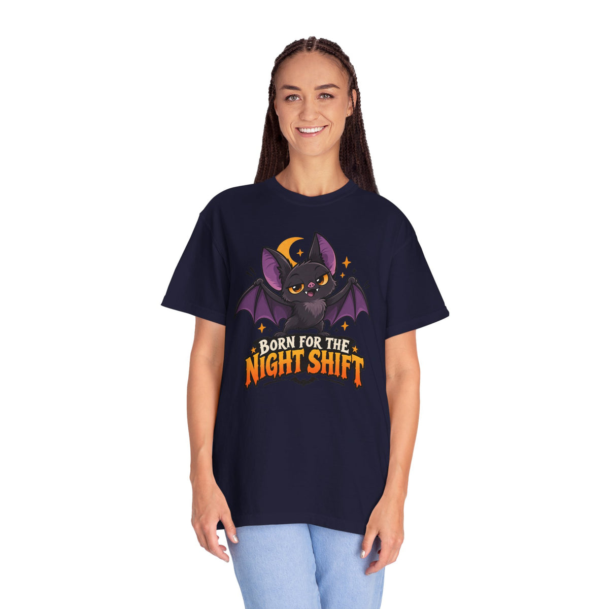 Born for the Night Shift – Cute Halloween Bat T-Shirt
