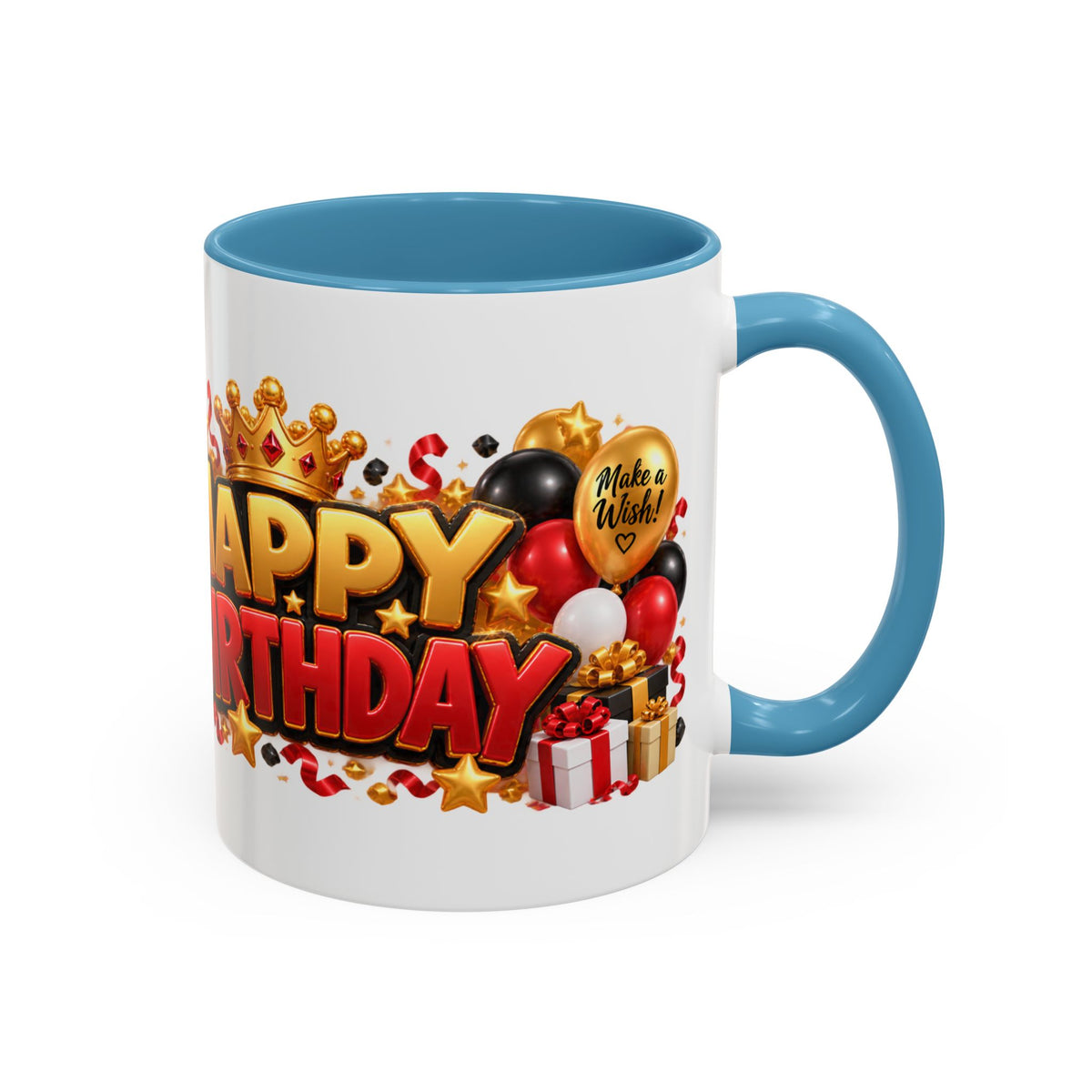 Happy Birthday Rhino Mug – Colorful 3D Birthday Gift – White Coffee Mug
