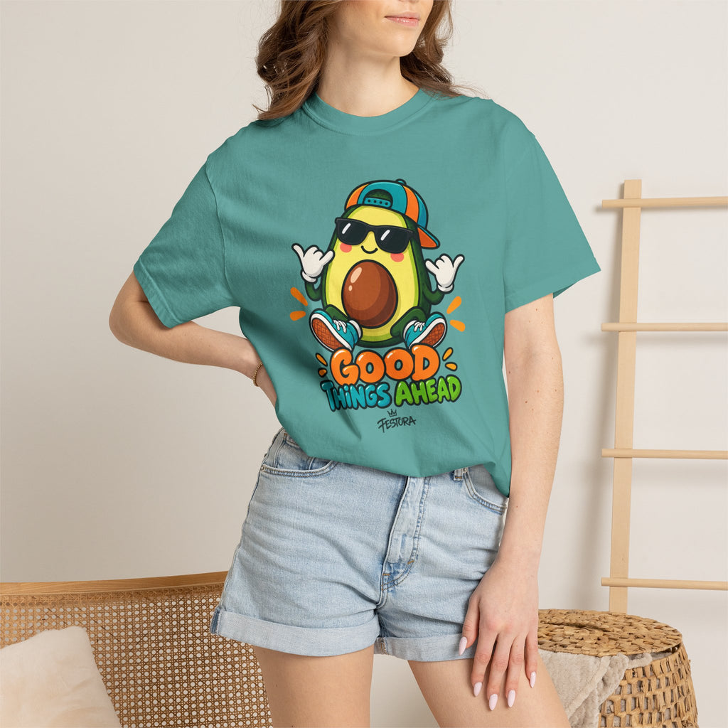 Good Things Ahead Avocado Graphic T-Shirt | Festora Everyday