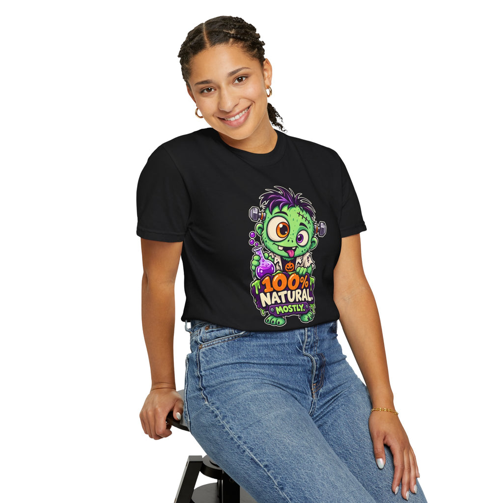 100% Natural. Mostly. – Cute Halloween Lab Monster T-Shirt