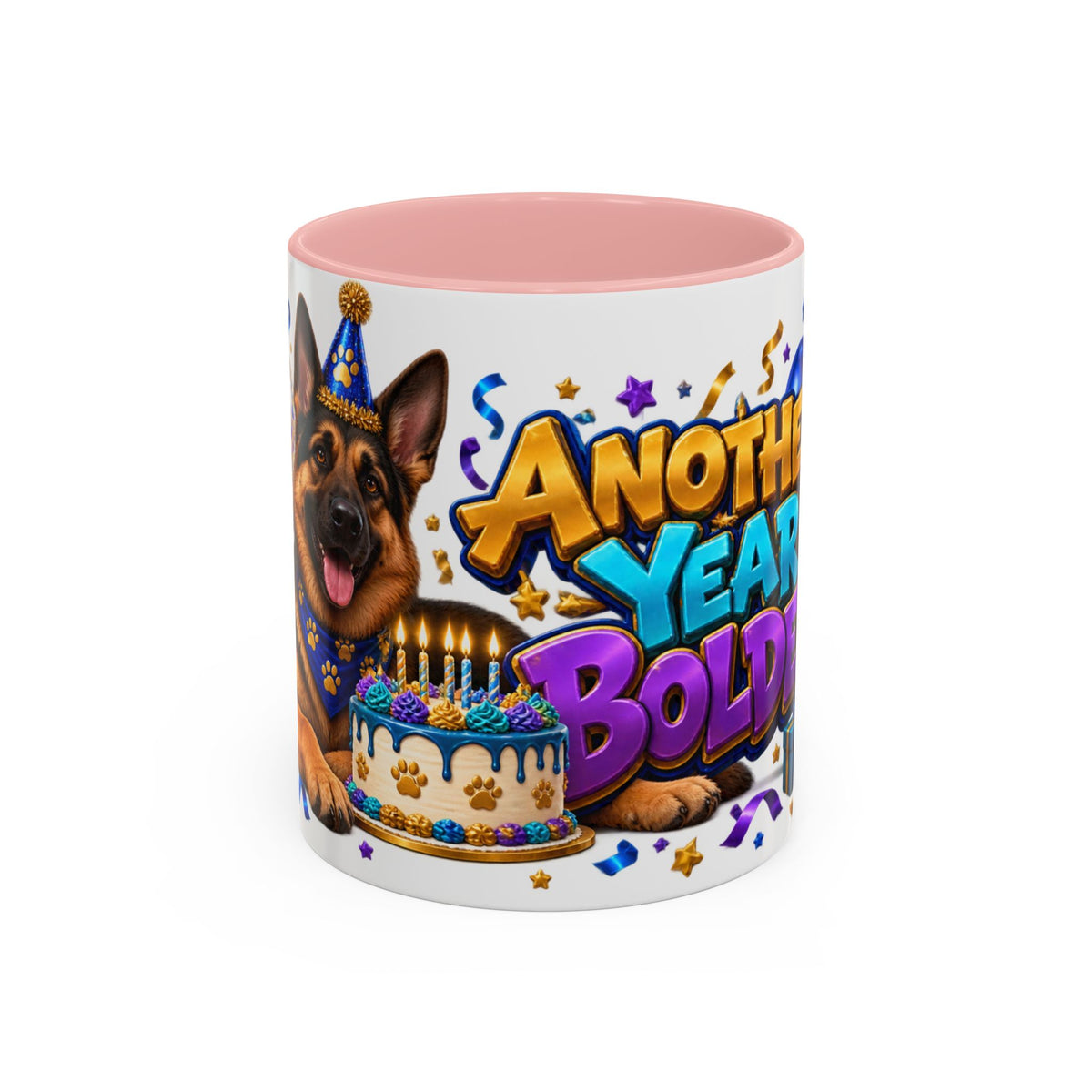 German Shepherd Birthday Mug – Another Year Bolder White Coffee Cup