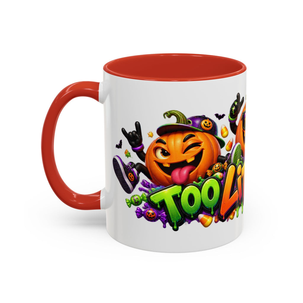 Too Lit to Quit Halloween Pumpkin Party White Mug
