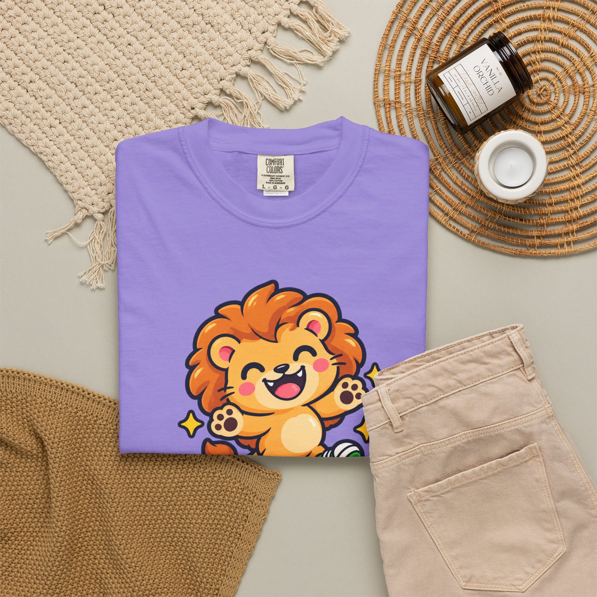 Stay Roarsome – Cute Happy Lion Graphic T-Shirt
