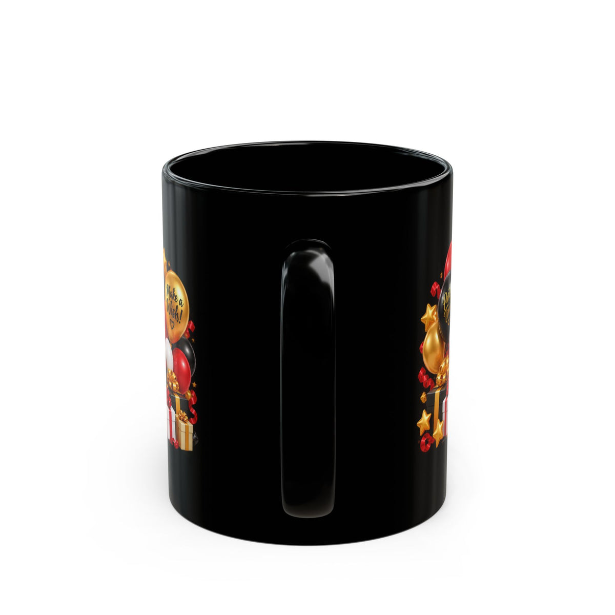 Happy Birthday Rhino Mug – Bold 3D Birthday Design – Black Coffee Mug
