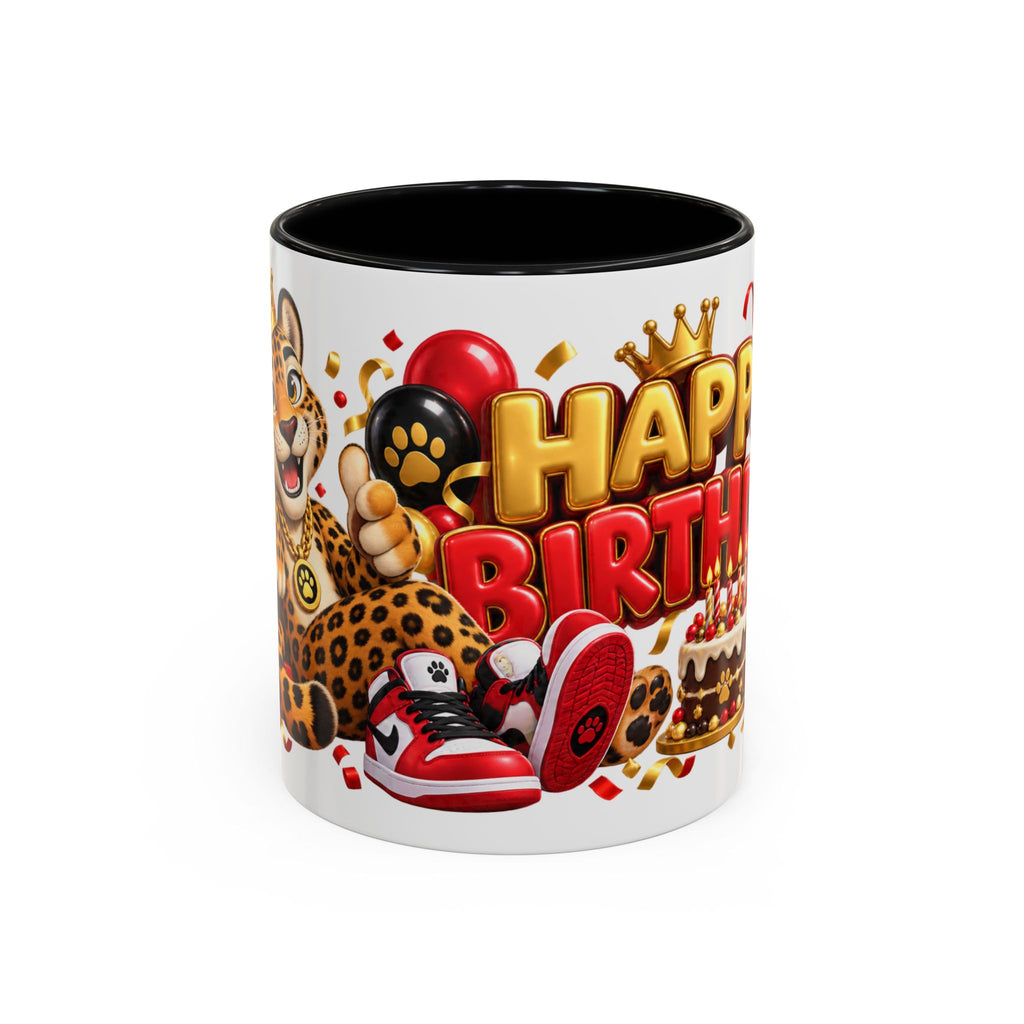 Title: Happy Birthday Jaguar Mug – Colorful 3D Birthday Gift – White Coffee Mug