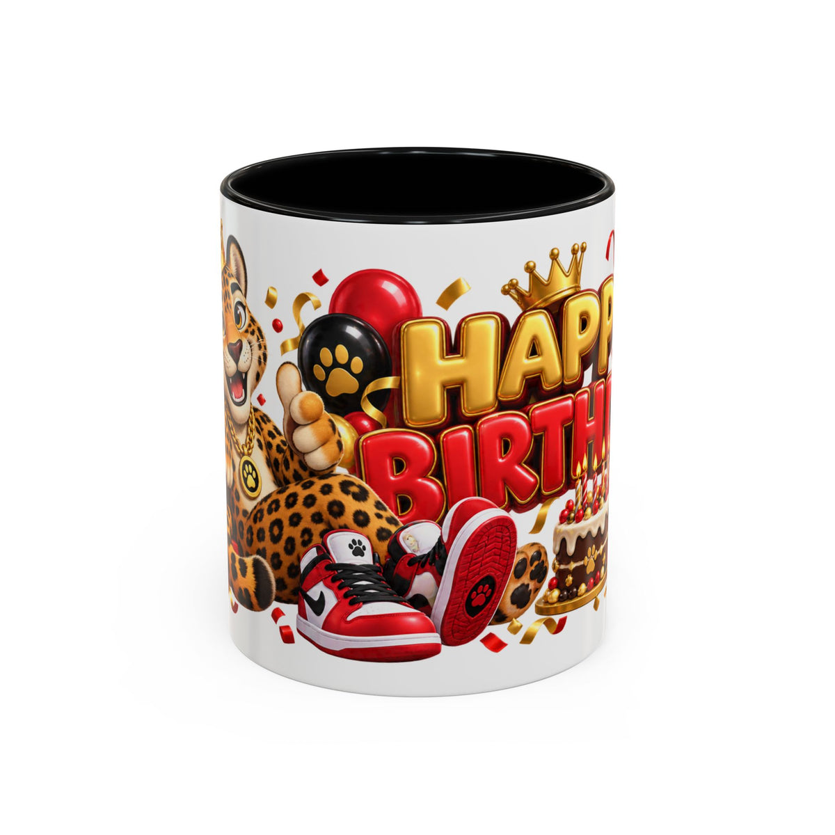 Title: Happy Birthday Jaguar Mug – Colorful 3D Birthday Gift – White Coffee Mug