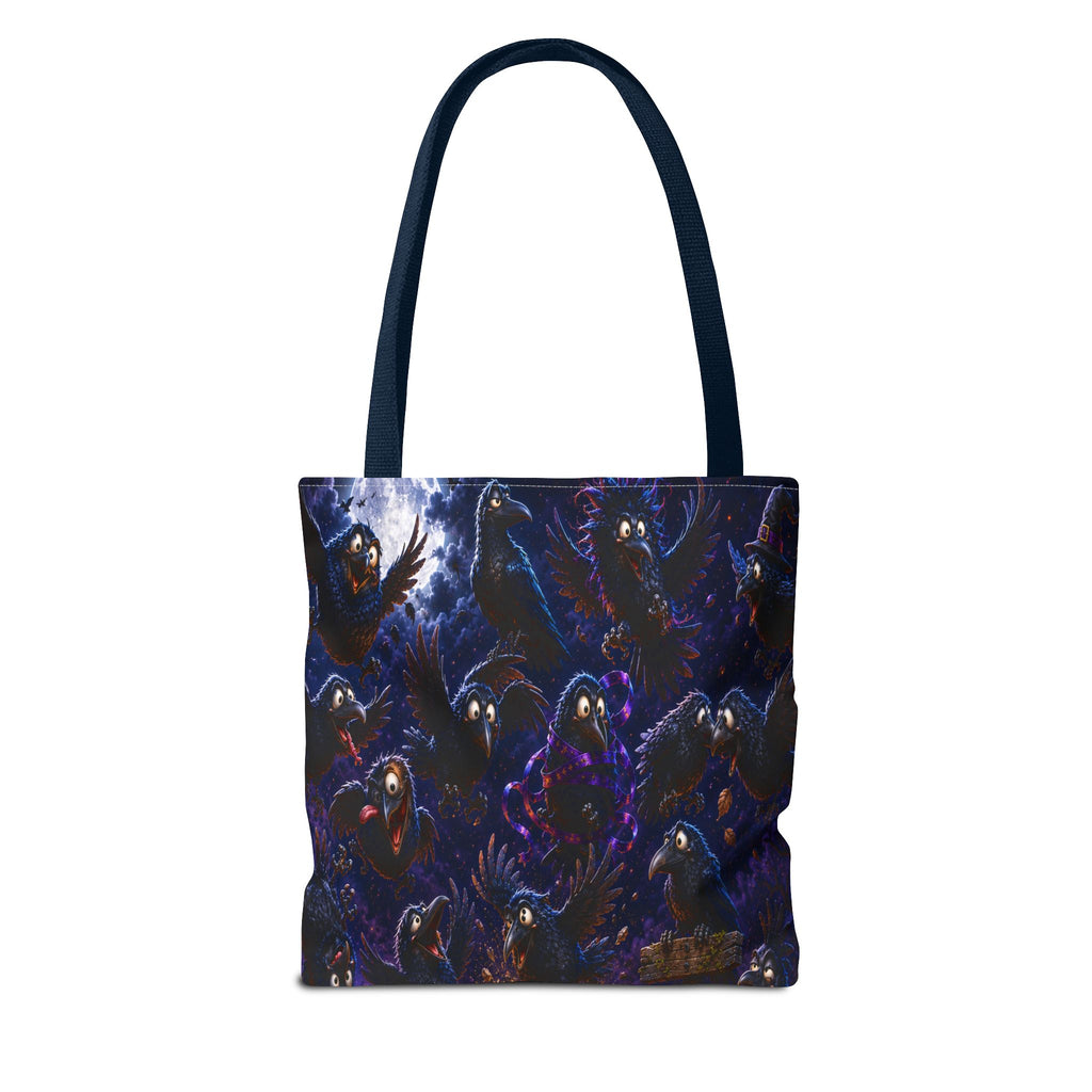 Crows at Midnight Tote Bag — Gothic Raven Moon AOP Tote for Halloween & Everyday