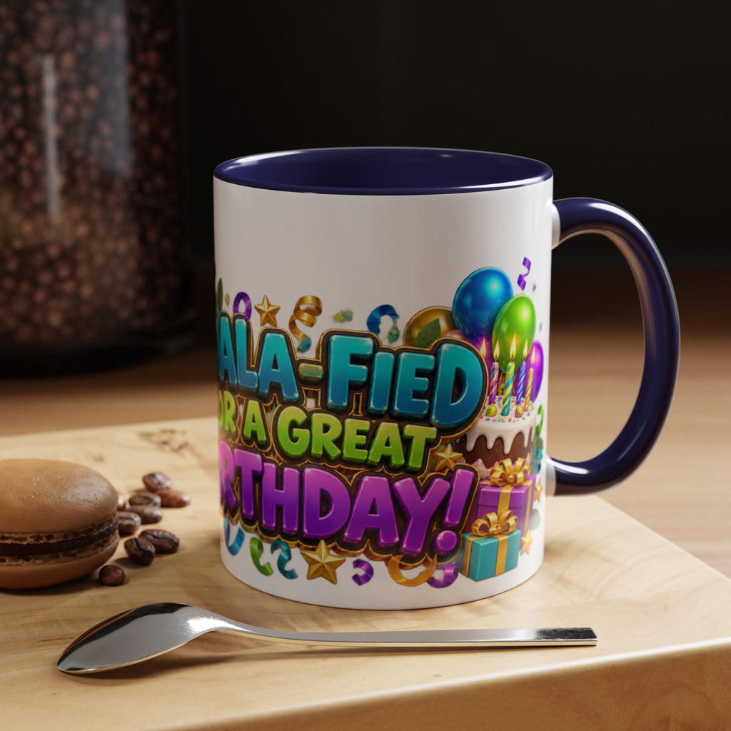 Koala-Fied for a Great Birthday White Mug – Cute Koala Birthday Cup, Colorful Fun Party Gift