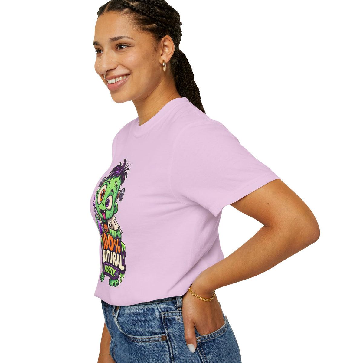 100% Natural. Mostly. – Cute Halloween Lab Monster T-Shirt