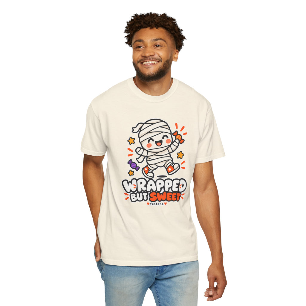 Wrapped but Sweet Halloween T-Shirt | Cute Mummy Graphic Tee