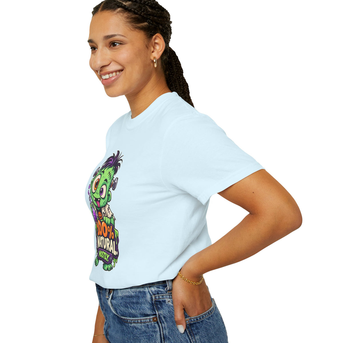 100% Natural. Mostly. – Cute Halloween Lab Monster T-Shirt