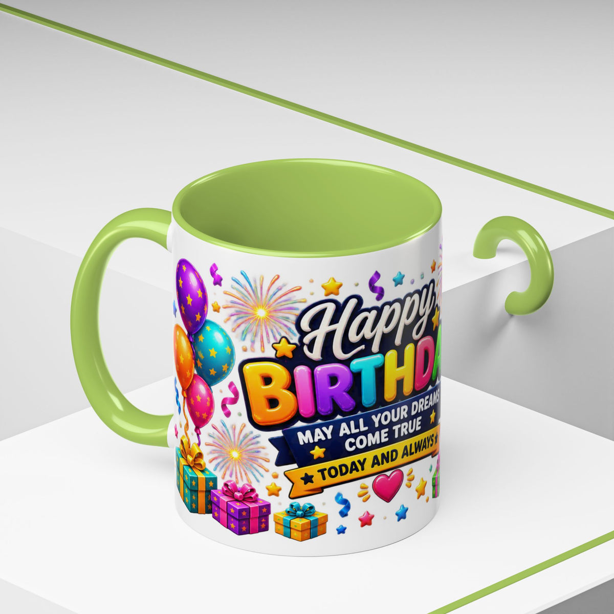 Happy Birthday Alien Coffee Mug — Colorful Galactic Birthday Wishes