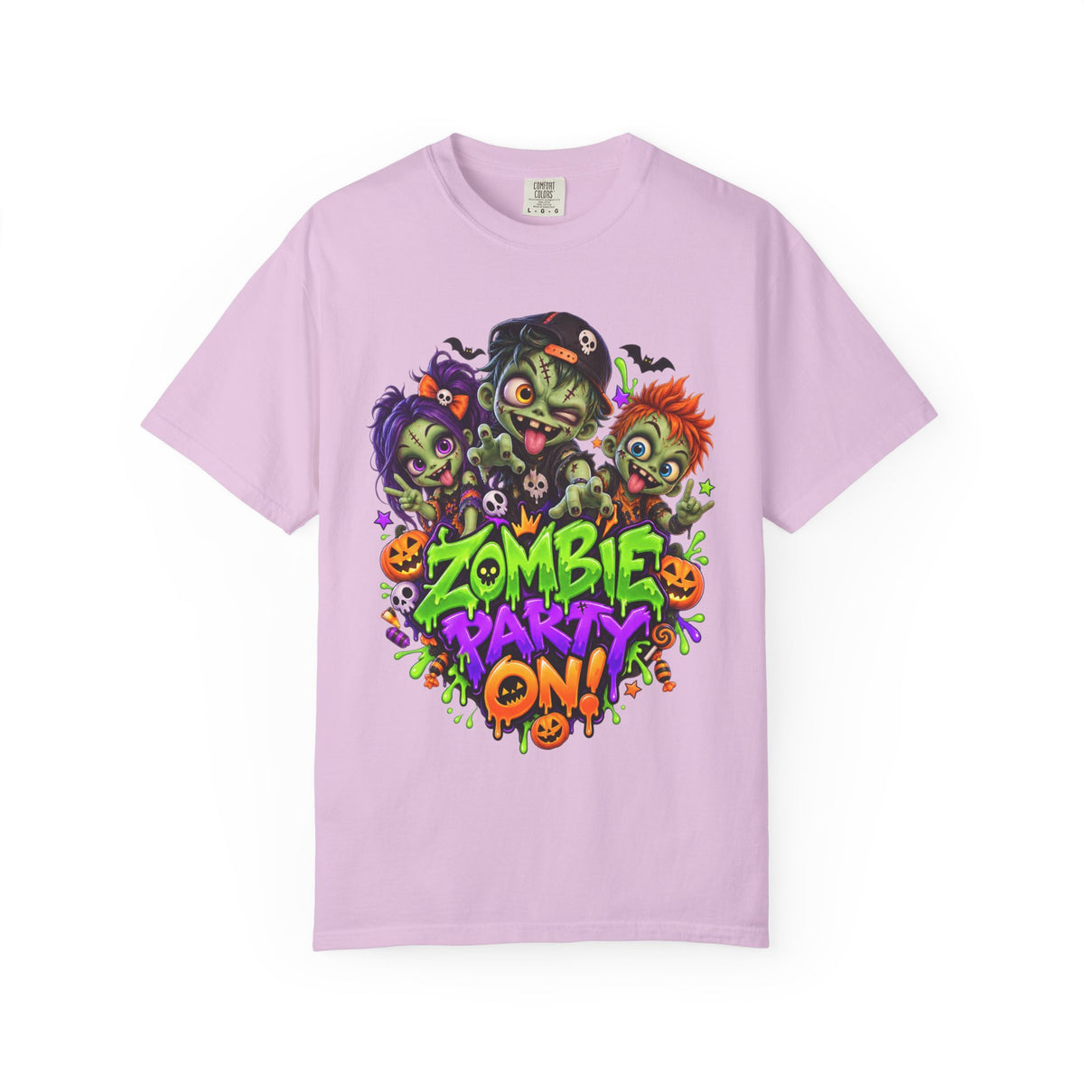 Zombie Party On! – Halloween Zombie Crew Graphic T-Shirt