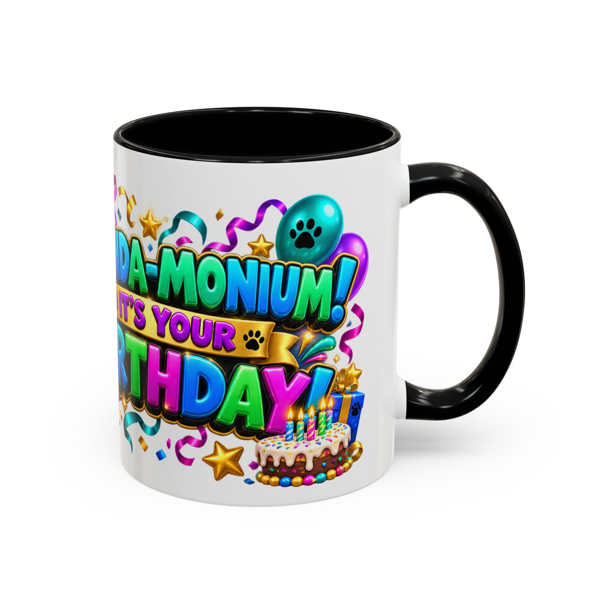 Panda-Monium! It’s Your Birthday White Mug – Cute Panda Birthday Cup, Colorful Fun Party Gift