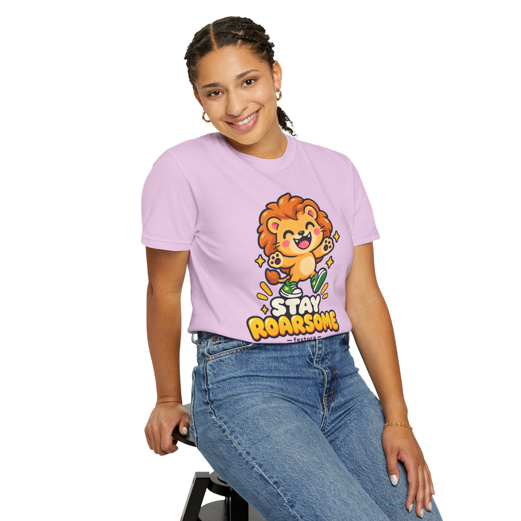 Stay Roarsome – Cute Happy Lion Graphic T-Shirt