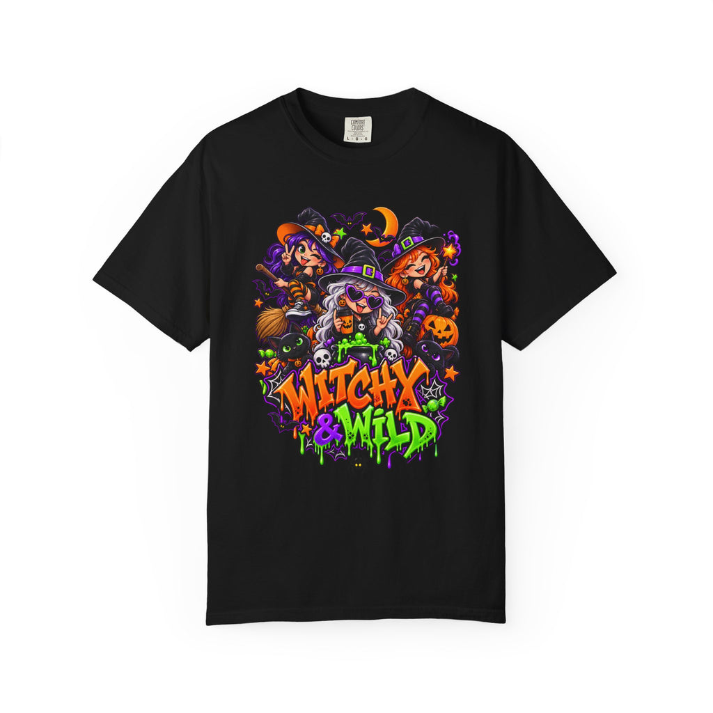 Witchy & Wild – Halloween Witch Crew Graphic T-Shirt