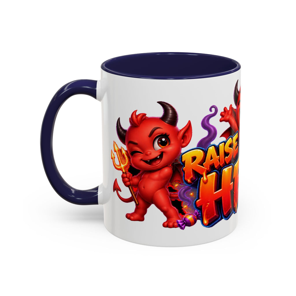 Raise a Little Hell Cute Devils Halloween White Mug