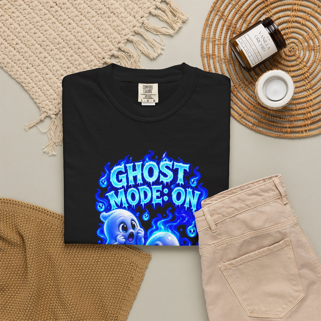 Ghost Mode: On T-Shirt — Cute Neon Ghosts Halloween Graphic Tee