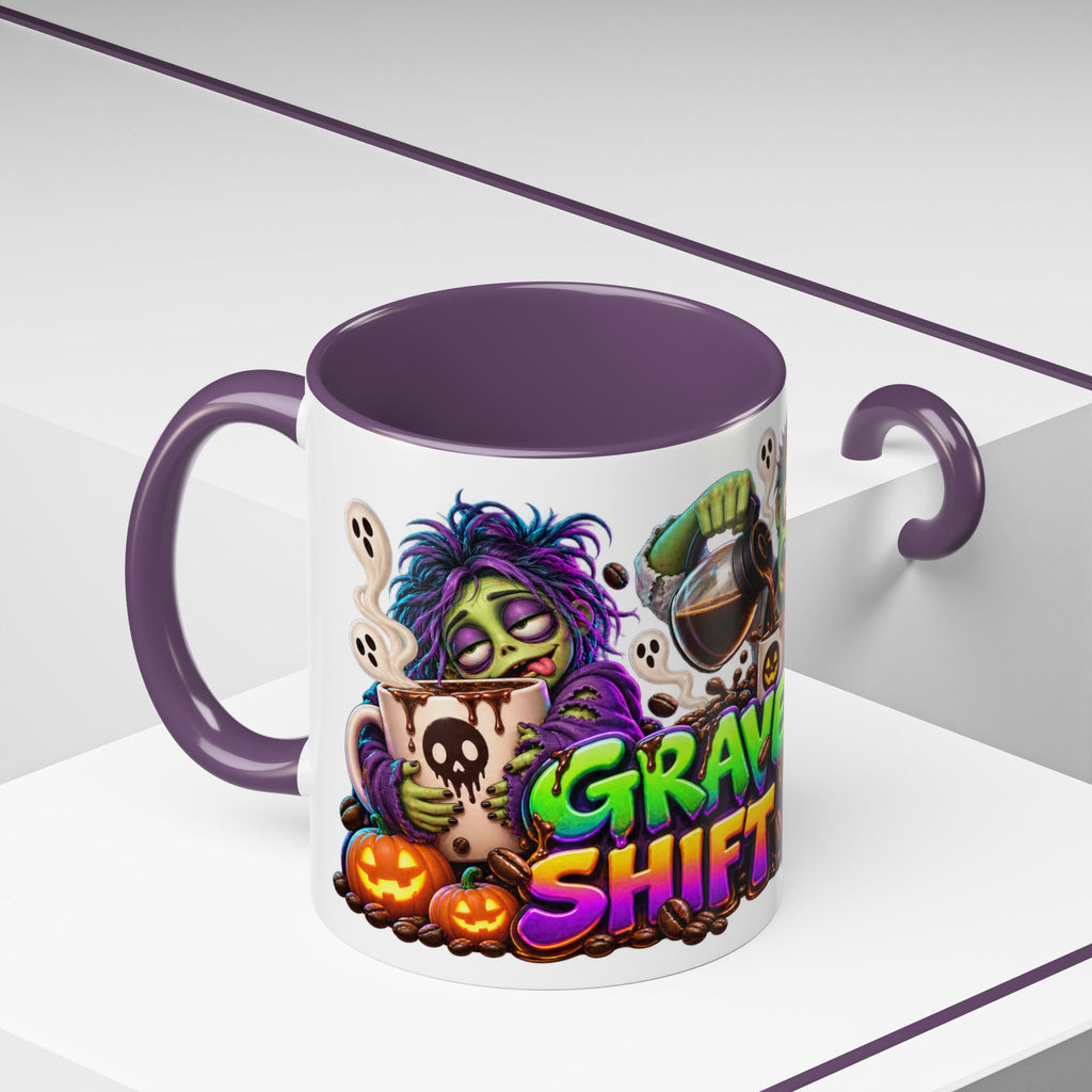 Graveyard Shift Fuel Coffee Zombies Halloween White Mug