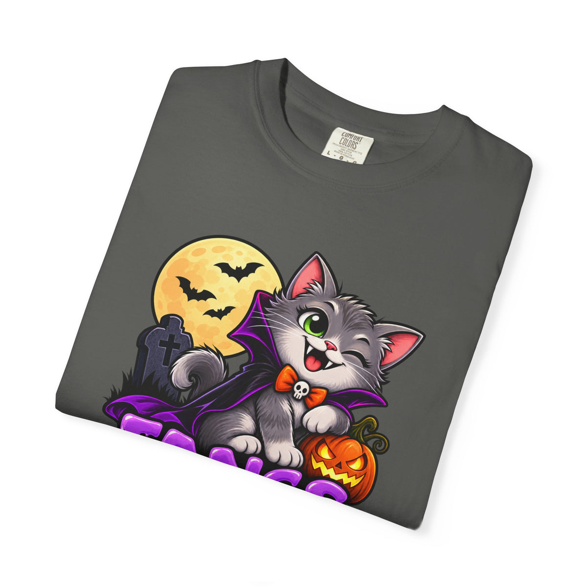 Fangs for Noticing – Cute Vampire Cat Halloween T-Shirt