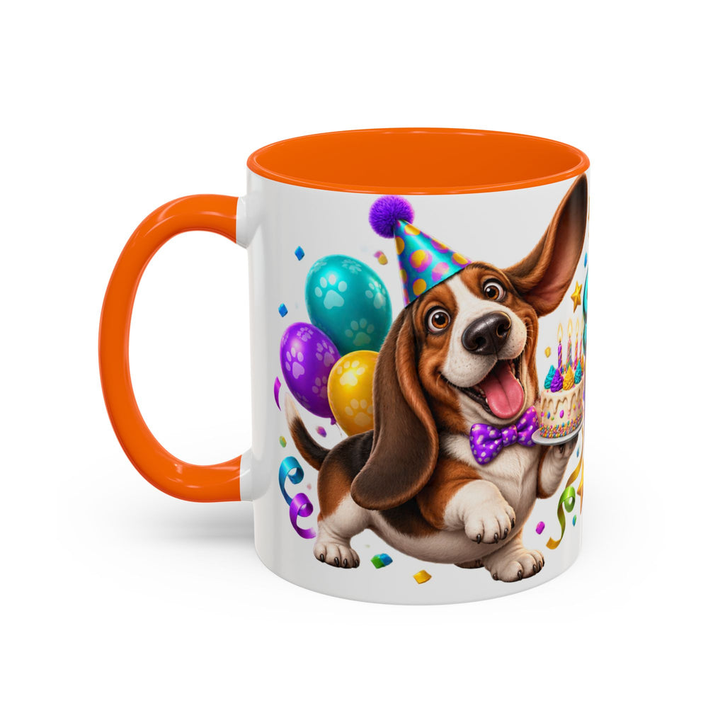 Short Legs Big Birthday Energy Basset Hound White Mug