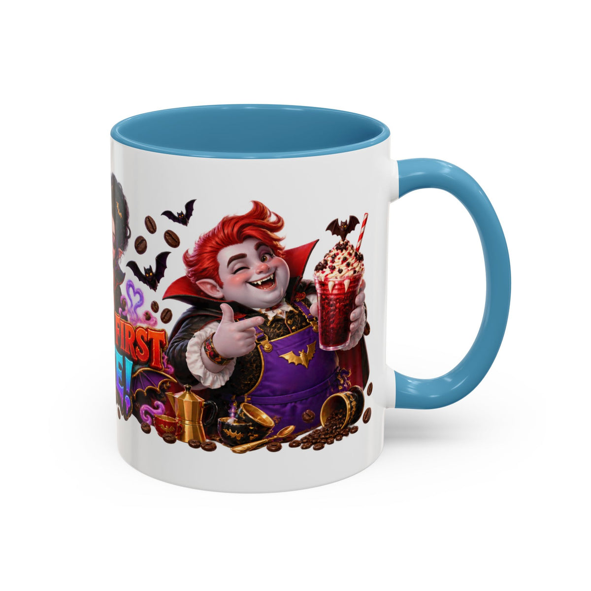 Love at First Bite Vampire Barista Halloween White Mug