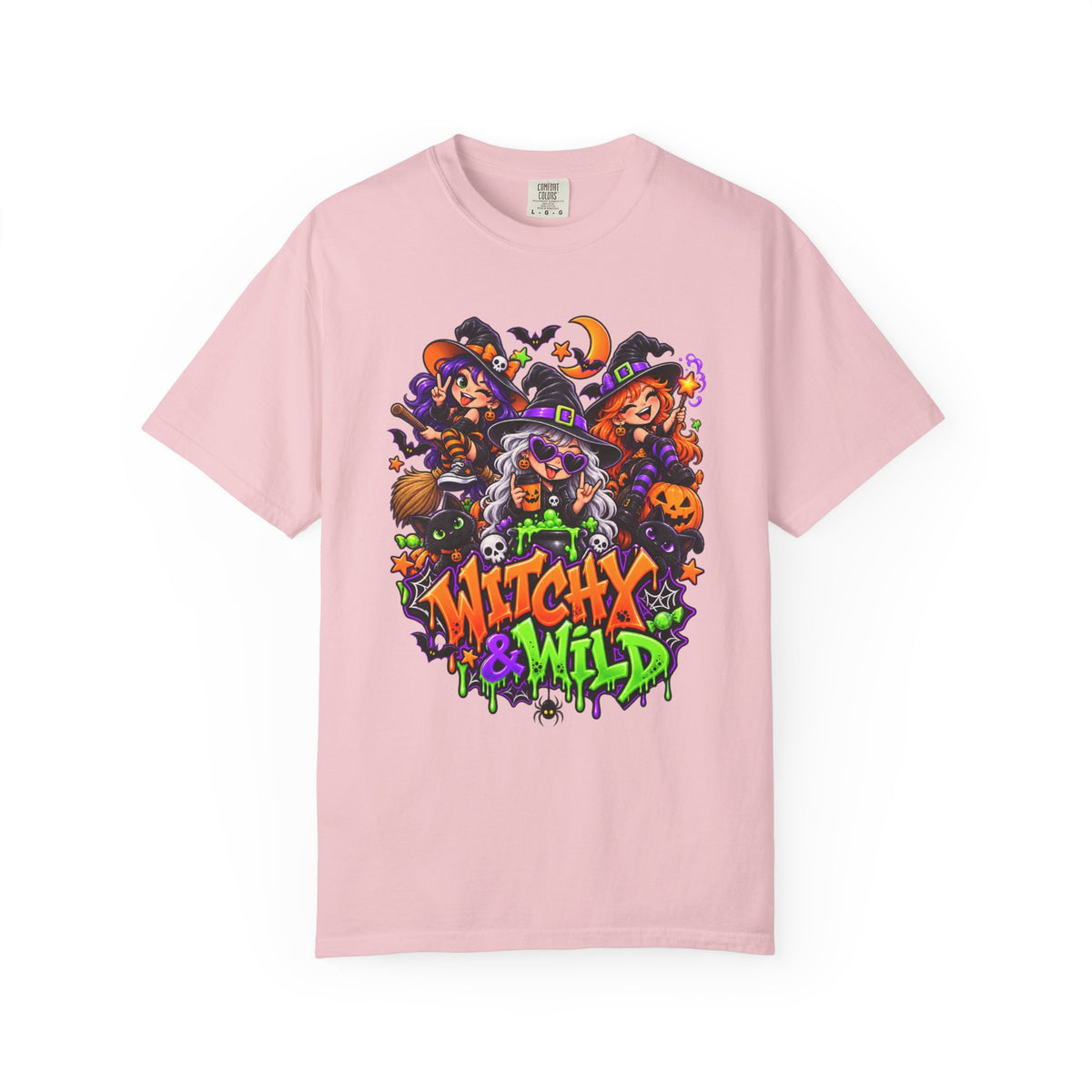 Witchy & Wild – Halloween Witch Crew Graphic T-Shirt