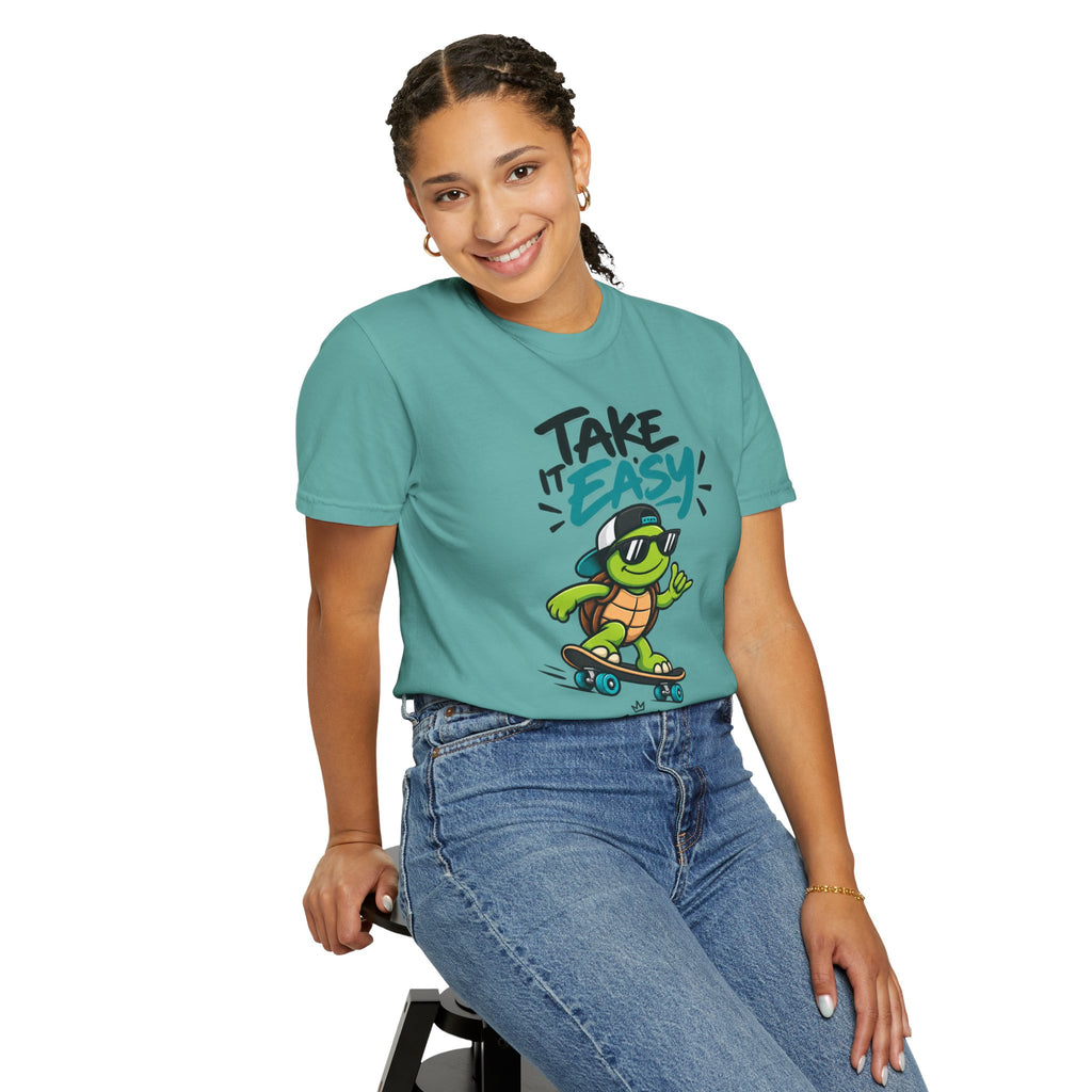 Take It Easy Skate Turtle Graphic T-Shirt | Festora Everyday