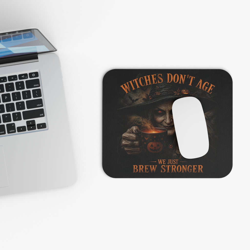Witches Don't Age Mouse Pad — Halloween Witch Brew Stronger Desk Mat