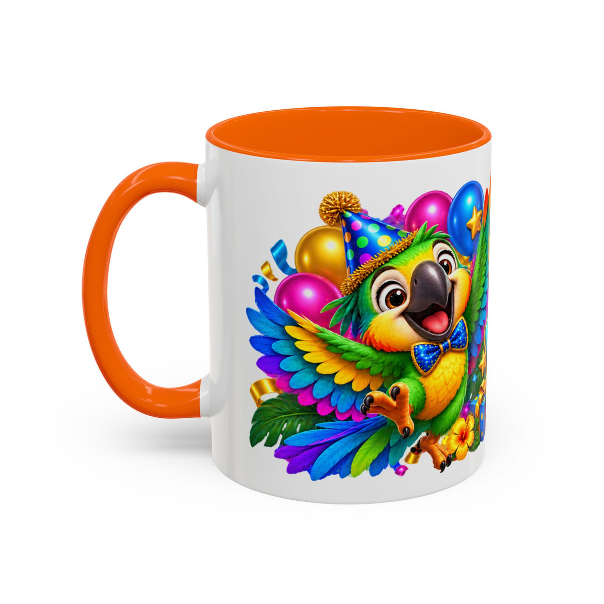 Squawk! It’s Your Birthday White Mug – Cute Parrot Birthday Cup, Colorful Tropical Party Gift