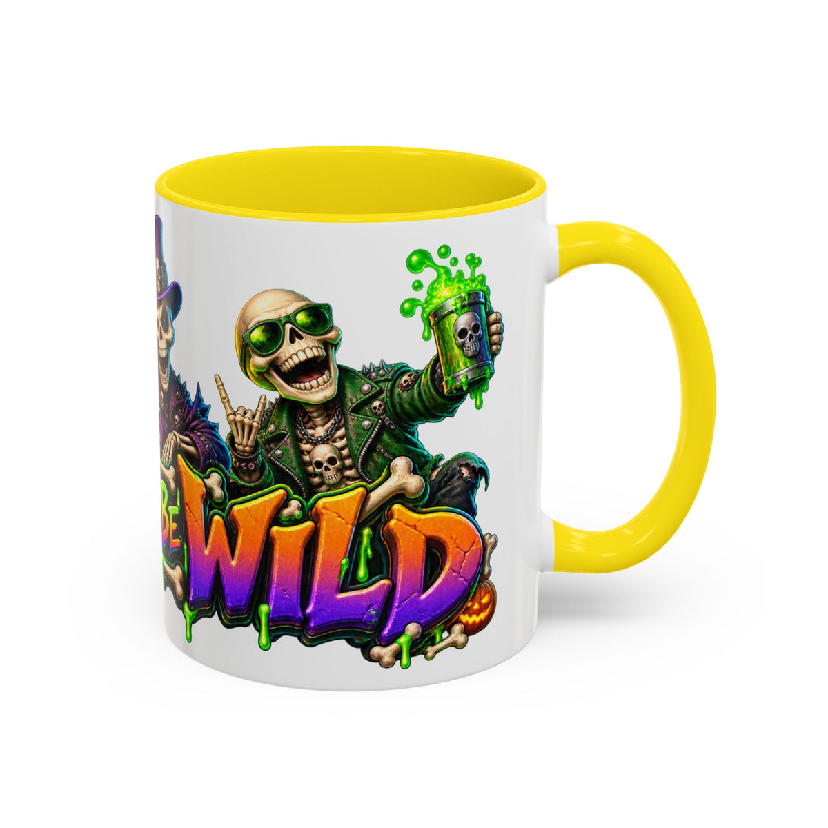 Bone to Be Wild Skeleton Crew Halloween White Mug