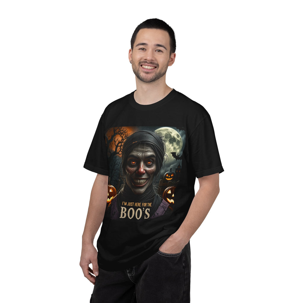 Halloween Creepy Ghoul T-Shirt – “I’m Just Here for the Boo’s” Graphic Tee