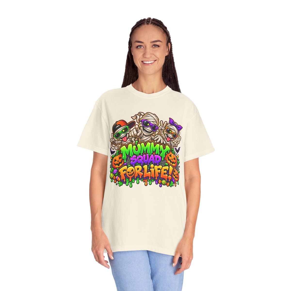 Mummy Squad For Life Halloween T-Shirt – Funny Colorful Mummy Graphic Tee