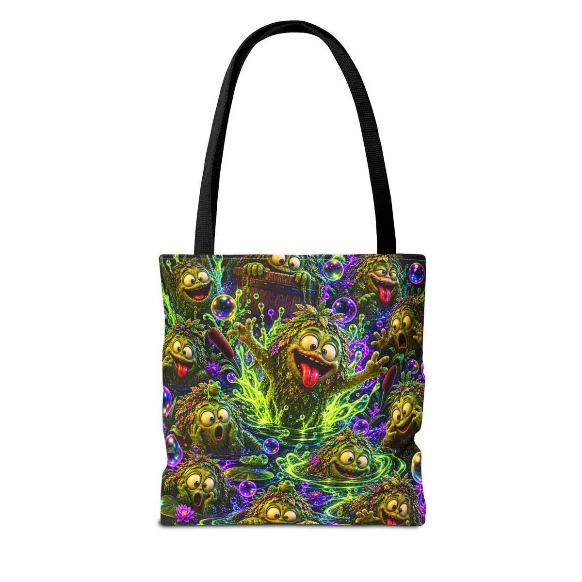 Cosmic Jellyfish Tote Bag – Neon Deep-Sea Galaxy Beach Tote