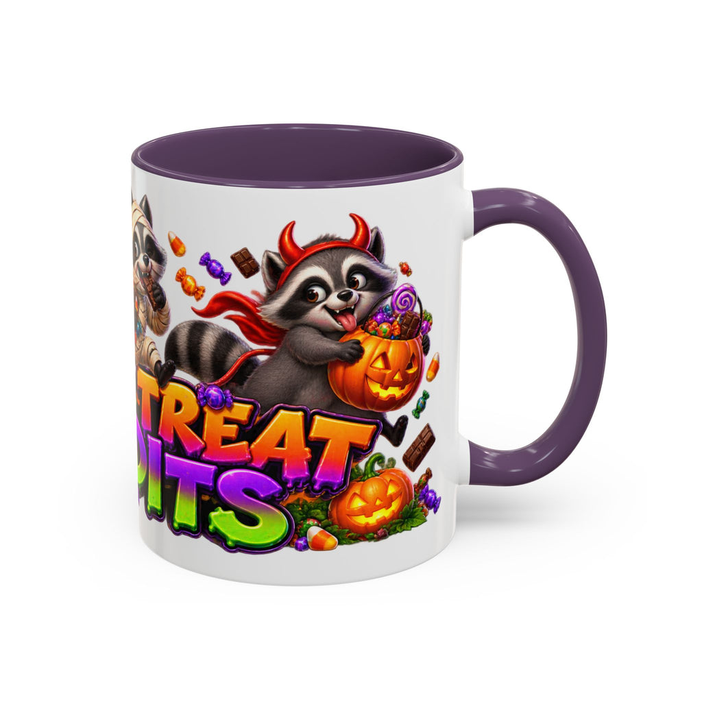 Trick or Treat Bandits Raccoons Halloween White Mug