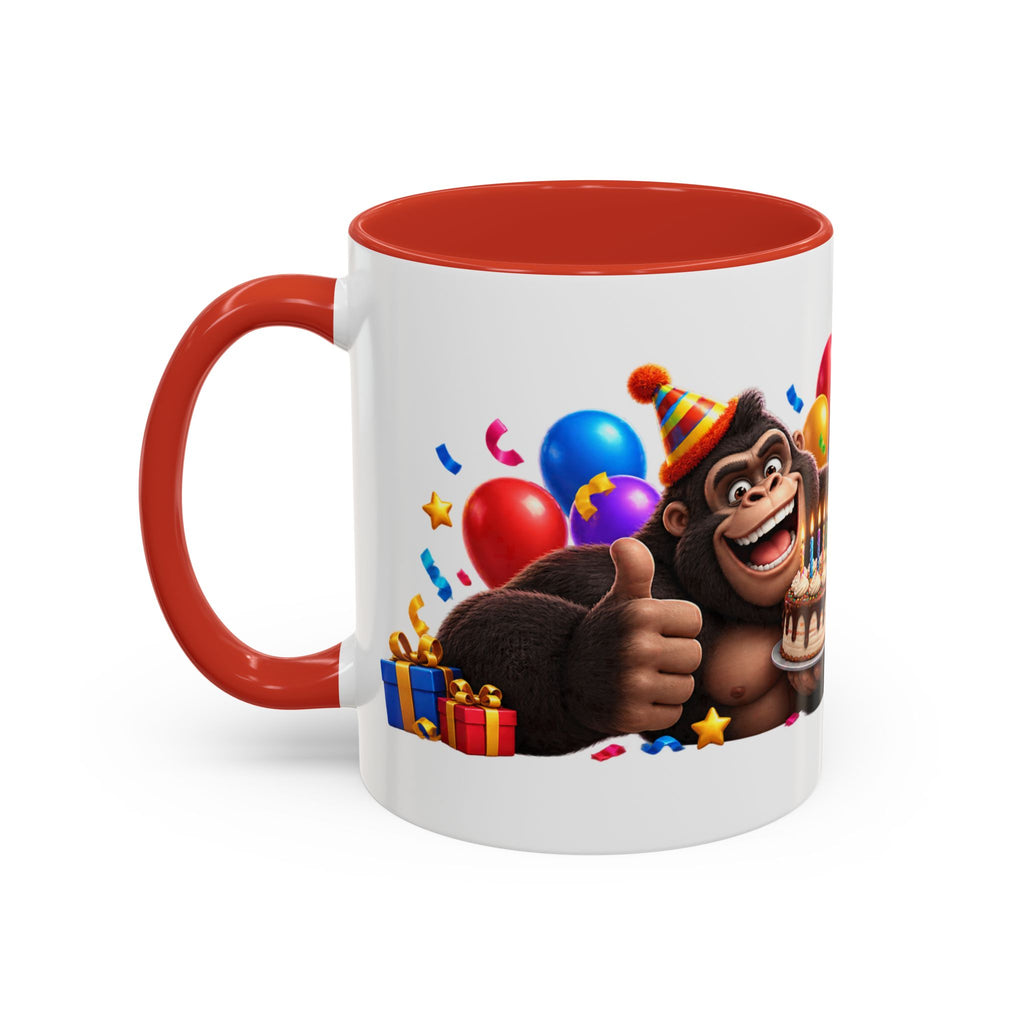 Gorilla Happy Birthday Mug - Colorful 3D Celebration Design