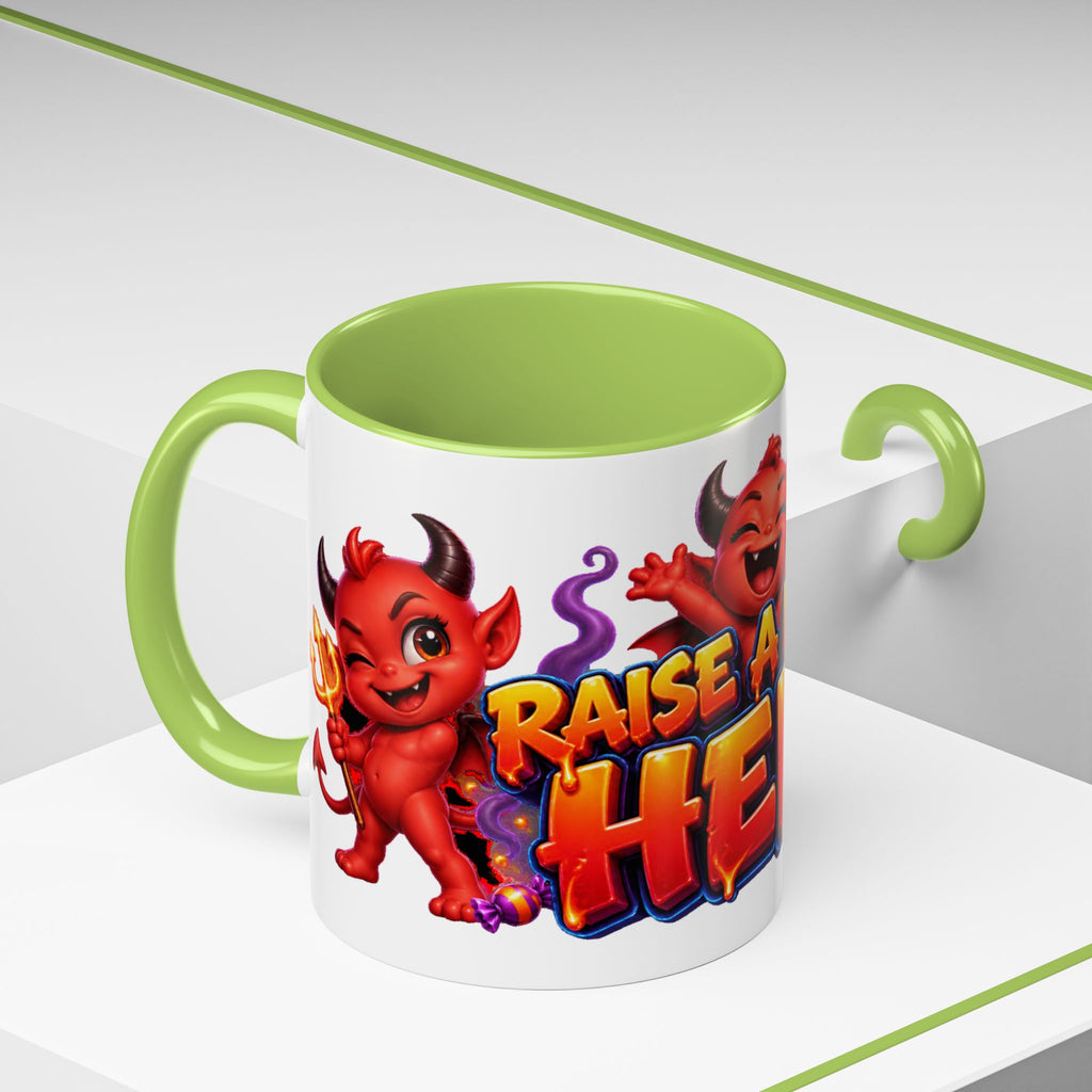 Raise a Little Hell Cute Devils Halloween White Mug